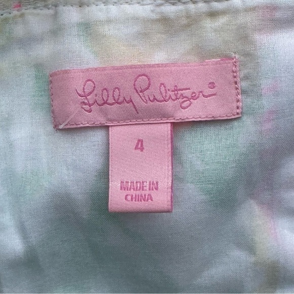 Lilly Pulitzer Raegan Hibiscus Stroll Print Lace Inset Fit & Flare Dress Size 4 - Picture 11 of 13